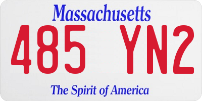 MA license plate 485YN2