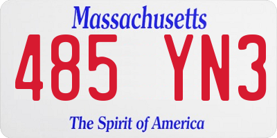 MA license plate 485YN3