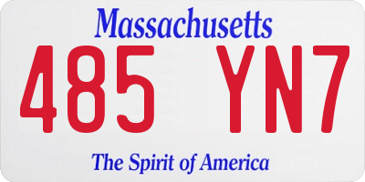 MA license plate 485YN7