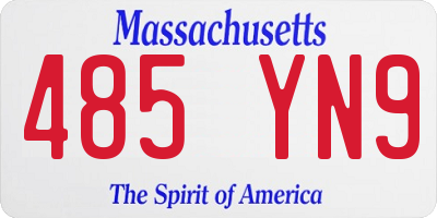 MA license plate 485YN9