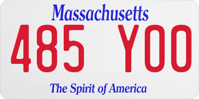 MA license plate 485YO0