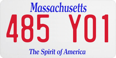 MA license plate 485YO1