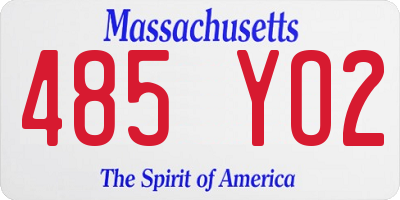 MA license plate 485YO2