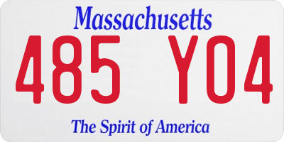 MA license plate 485YO4