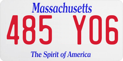 MA license plate 485YO6
