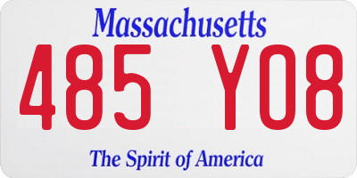 MA license plate 485YO8