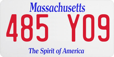 MA license plate 485YO9