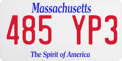 MA license plate 485YP3