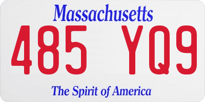 MA license plate 485YQ9