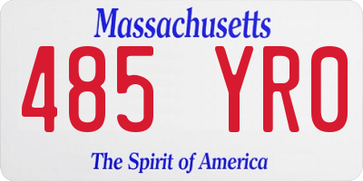 MA license plate 485YR0