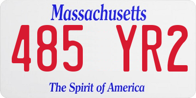 MA license plate 485YR2
