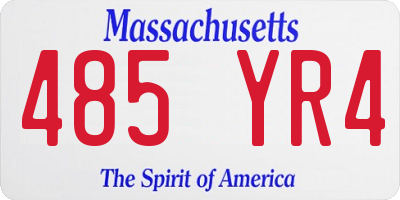 MA license plate 485YR4