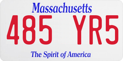 MA license plate 485YR5