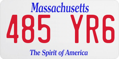 MA license plate 485YR6