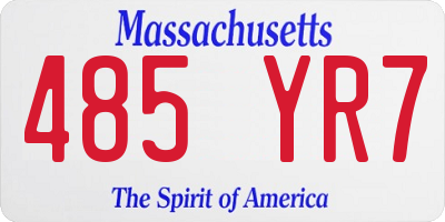 MA license plate 485YR7