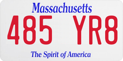 MA license plate 485YR8