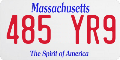 MA license plate 485YR9