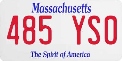 MA license plate 485YS0