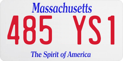 MA license plate 485YS1