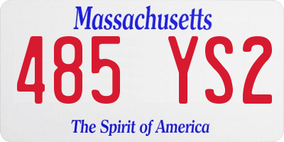 MA license plate 485YS2
