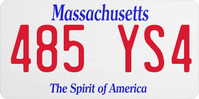 MA license plate 485YS4