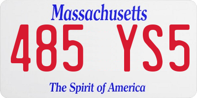 MA license plate 485YS5