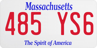 MA license plate 485YS6