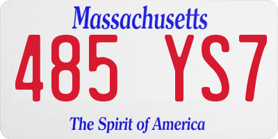 MA license plate 485YS7