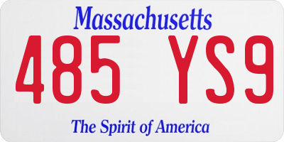 MA license plate 485YS9