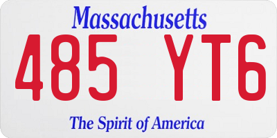 MA license plate 485YT6