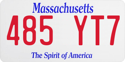 MA license plate 485YT7