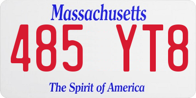 MA license plate 485YT8
