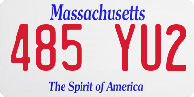 MA license plate 485YU2