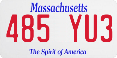 MA license plate 485YU3