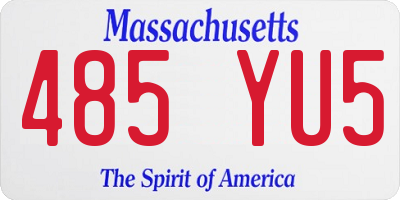 MA license plate 485YU5