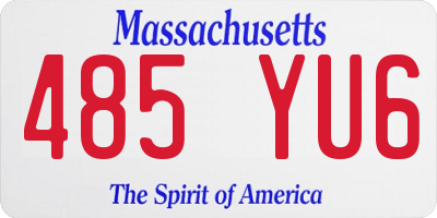 MA license plate 485YU6