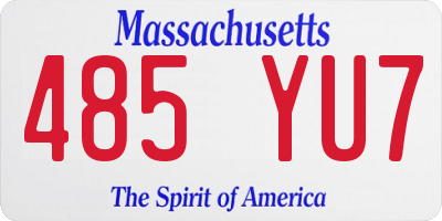MA license plate 485YU7