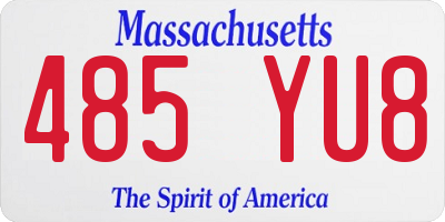 MA license plate 485YU8