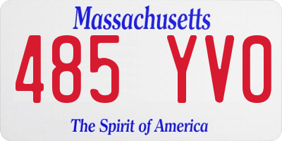 MA license plate 485YV0