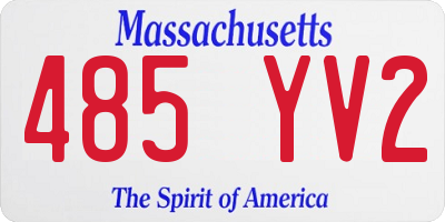MA license plate 485YV2