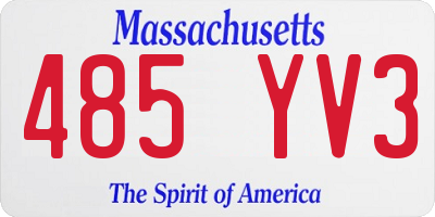MA license plate 485YV3