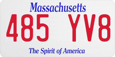 MA license plate 485YV8