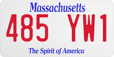 MA license plate 485YW1