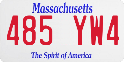MA license plate 485YW4
