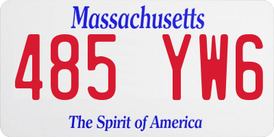 MA license plate 485YW6