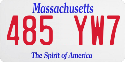 MA license plate 485YW7