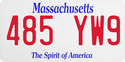 MA license plate 485YW9