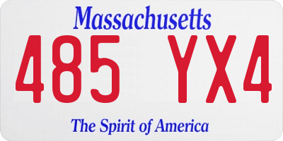 MA license plate 485YX4