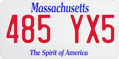 MA license plate 485YX5