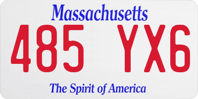 MA license plate 485YX6